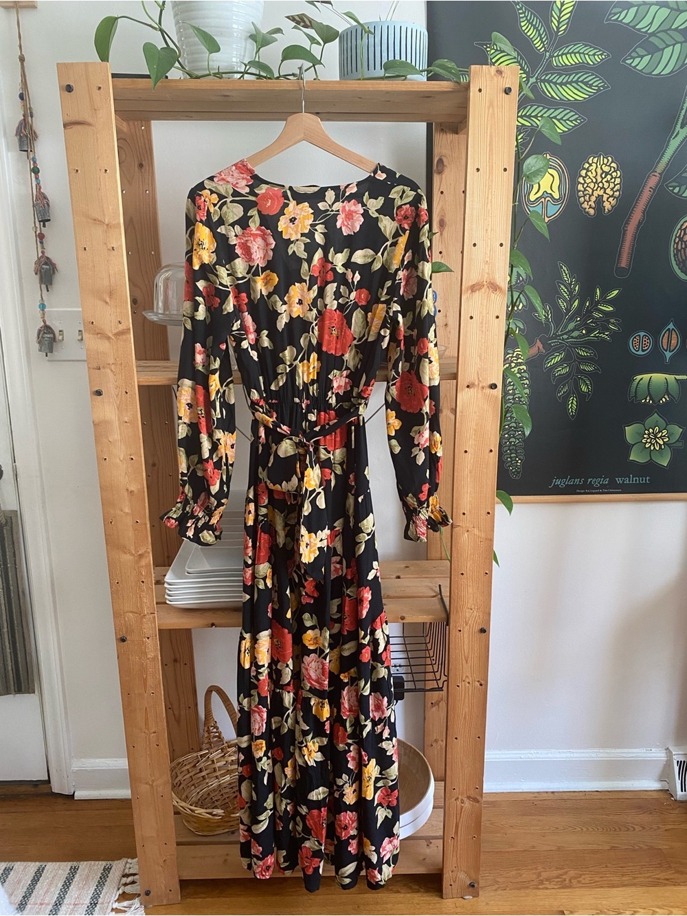 Petal and Pup Black Floral Ruana Maxi Dress 4 - Picture 8 of 16